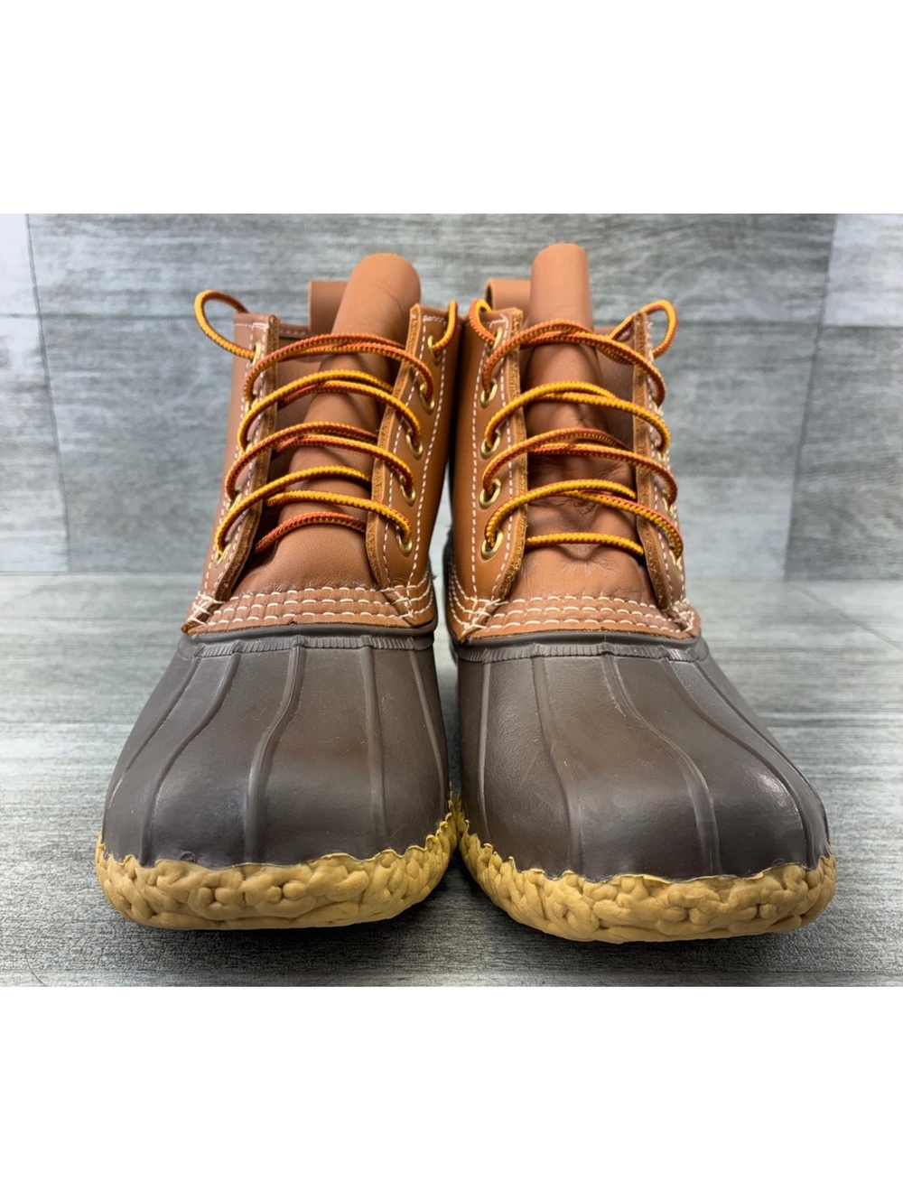 Vintage LL Bean Duck Boots Brown Leather & Rubber Women's Sz 8M 1003589 USA